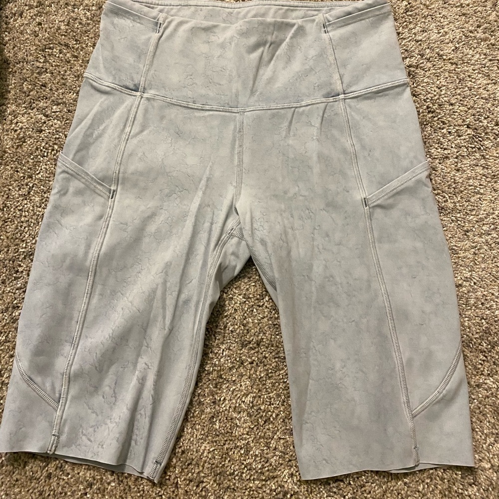 Lululemon light blue long bike shorts